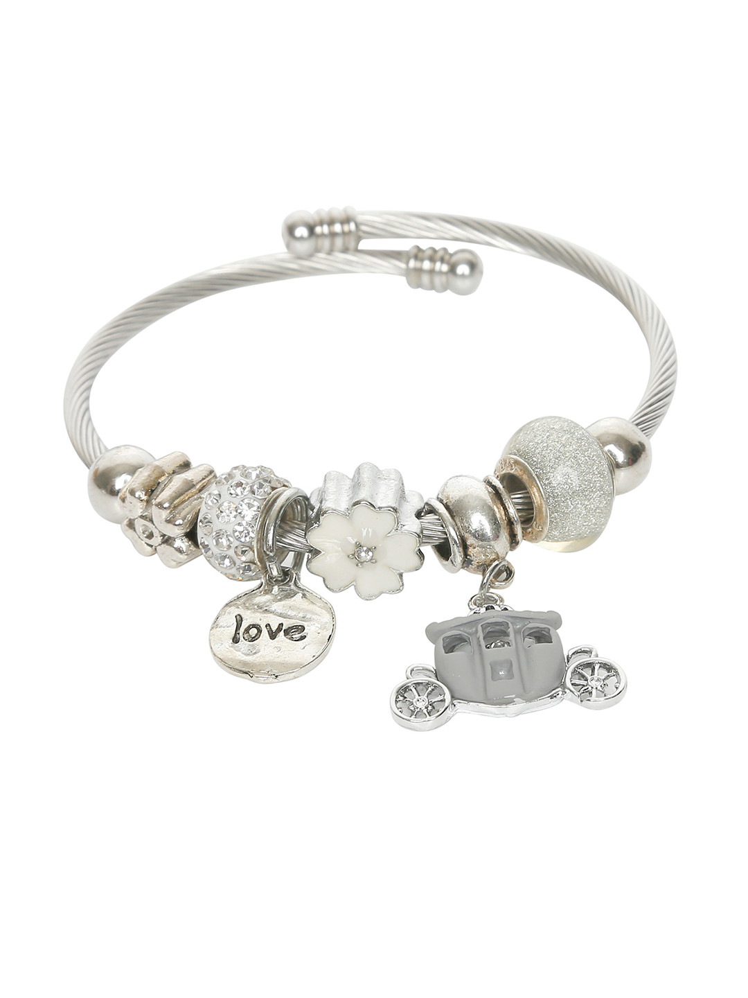 

Moon Dust Silver-Toned Brass Silver-Plated Wraparound Bracelet