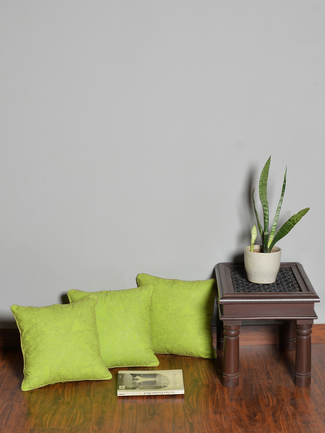 

Deco Window Lime Green Set of 3 Ethnic Motifs Square Cushion Covers