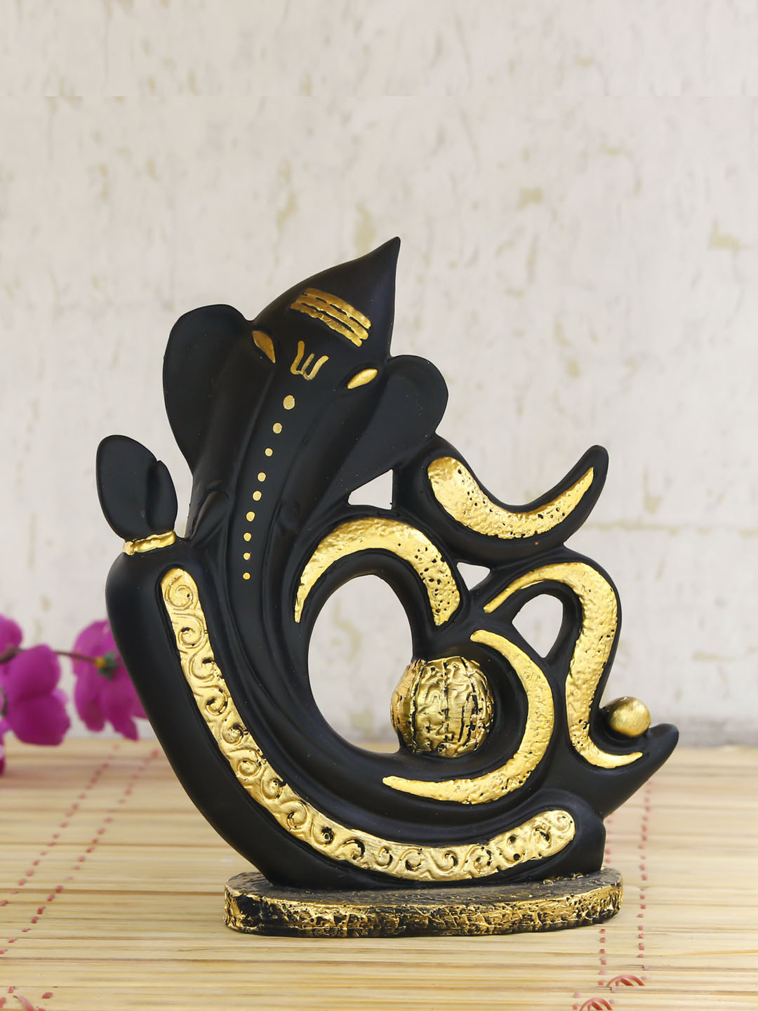 

eCraftIndia Black & Gold-Toned Lord Ganesha Decorative Showpiece