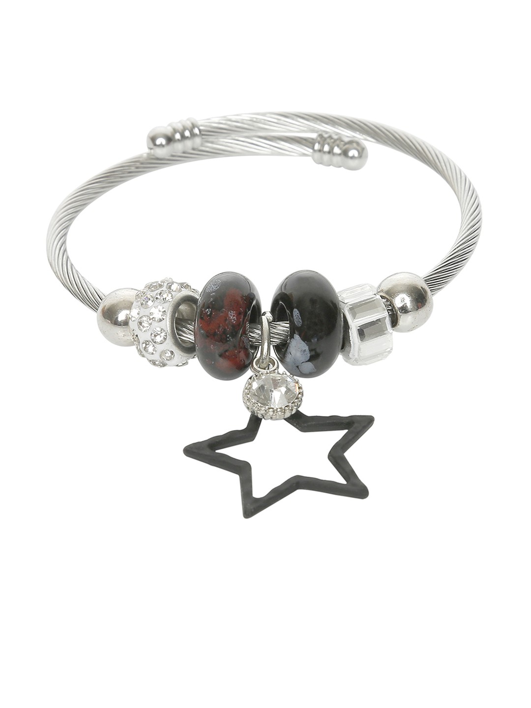 

Moon Dust Silver-Toned Brass Silver-Plated Wraparound Bracelet