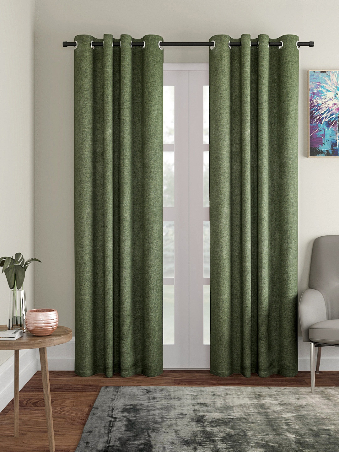 

Soumya Green Solid Door Curtain