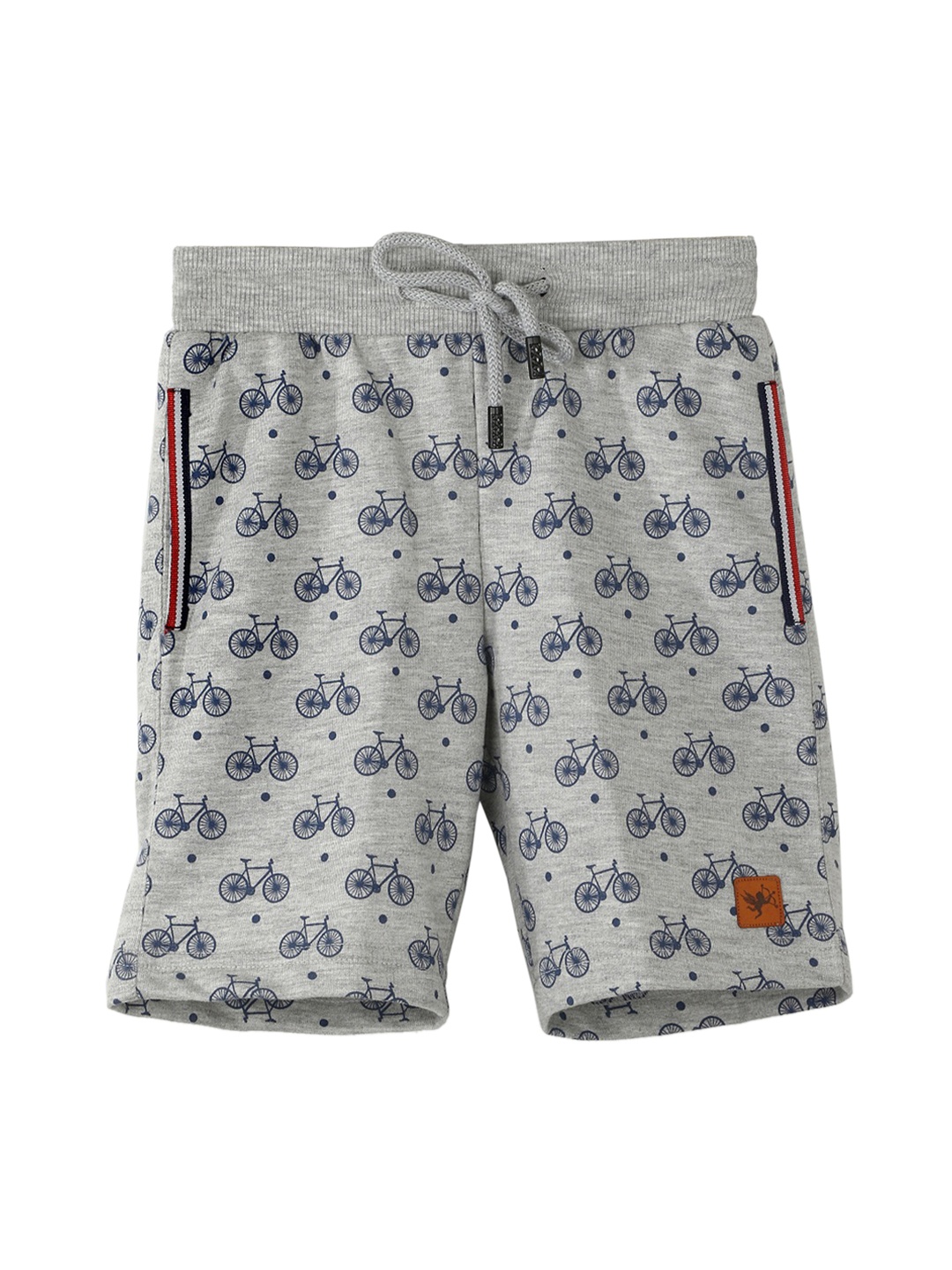 

Stupid Cupid Boys Grey & Blue Printed Loose Fit Regular Shorts