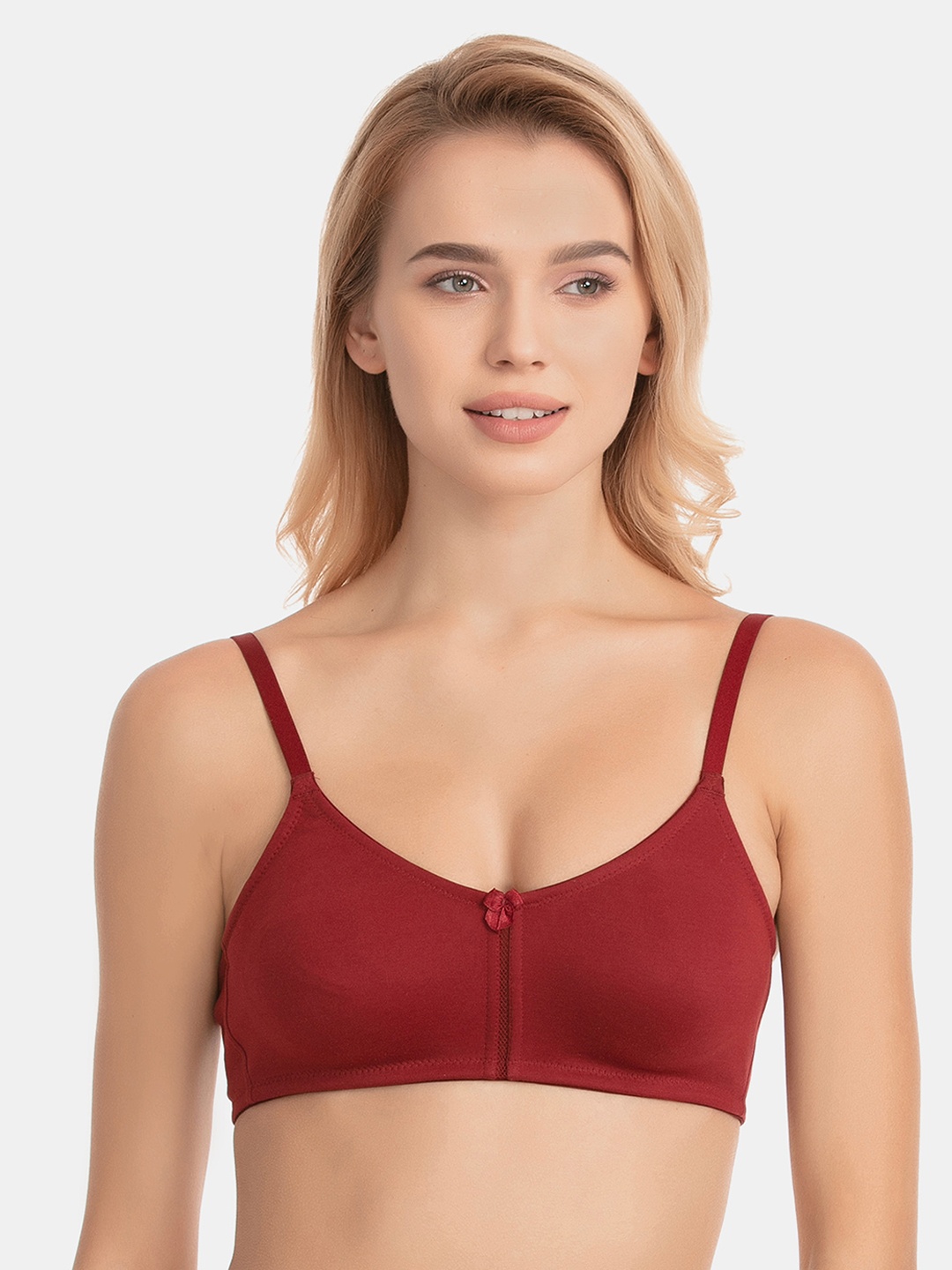

Rosaline by Zivame Maroon Solid Non-Wired Non Padded T-shirt Bra RO0000LCB3ZI