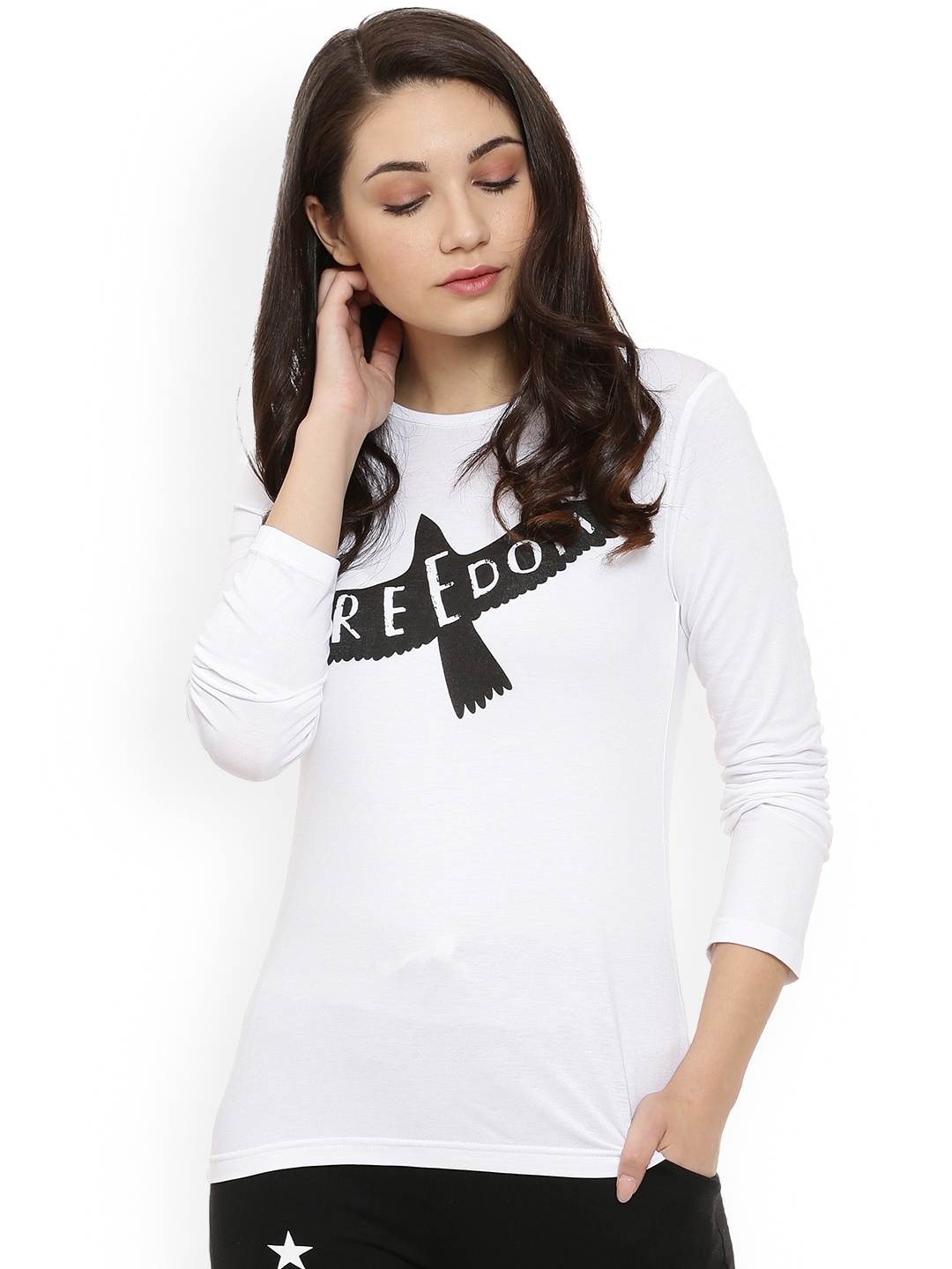 

Campus Sutra Women White Printed Top