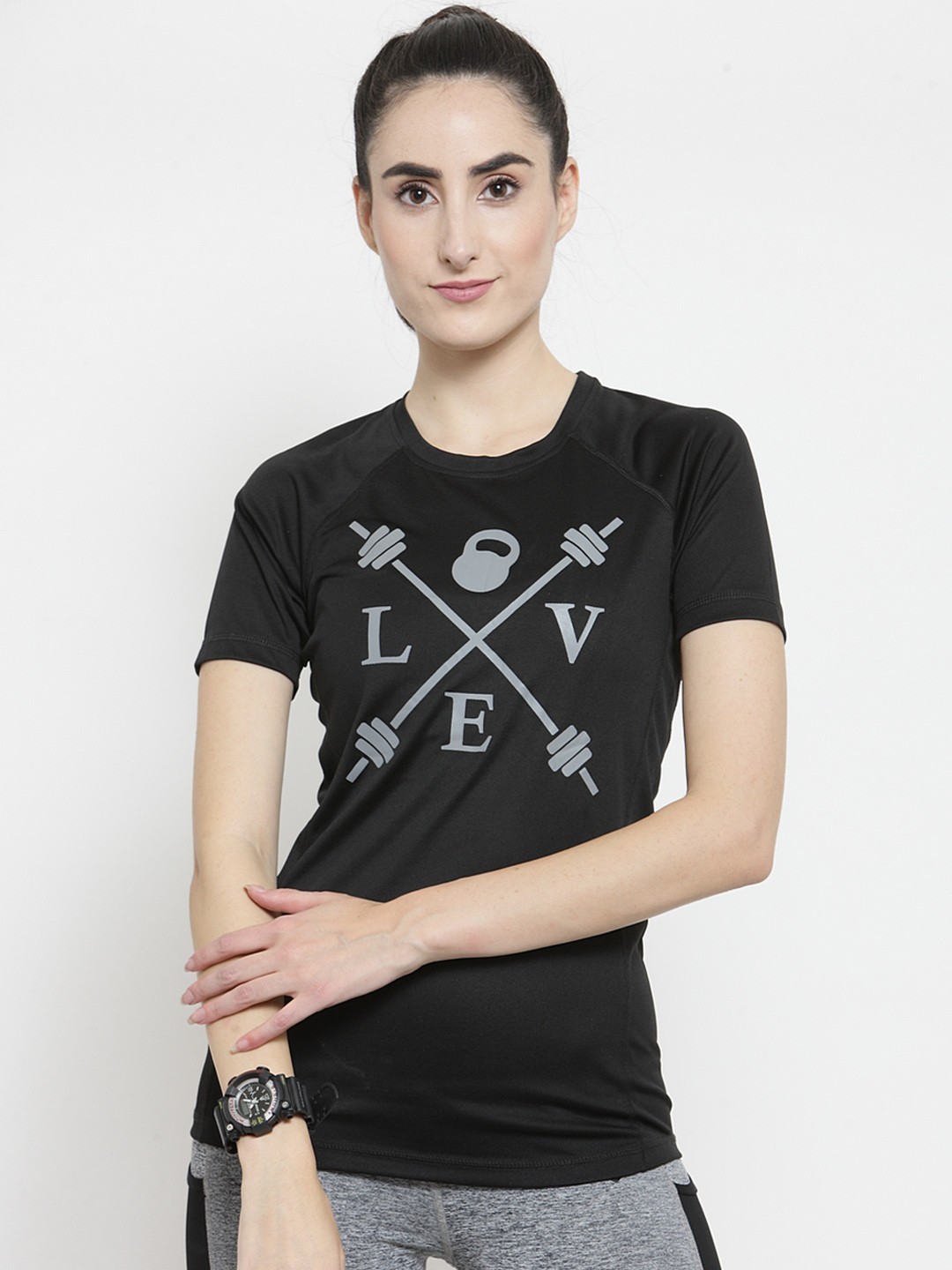 

Invincible Women Love Workout T- Shirt, Black