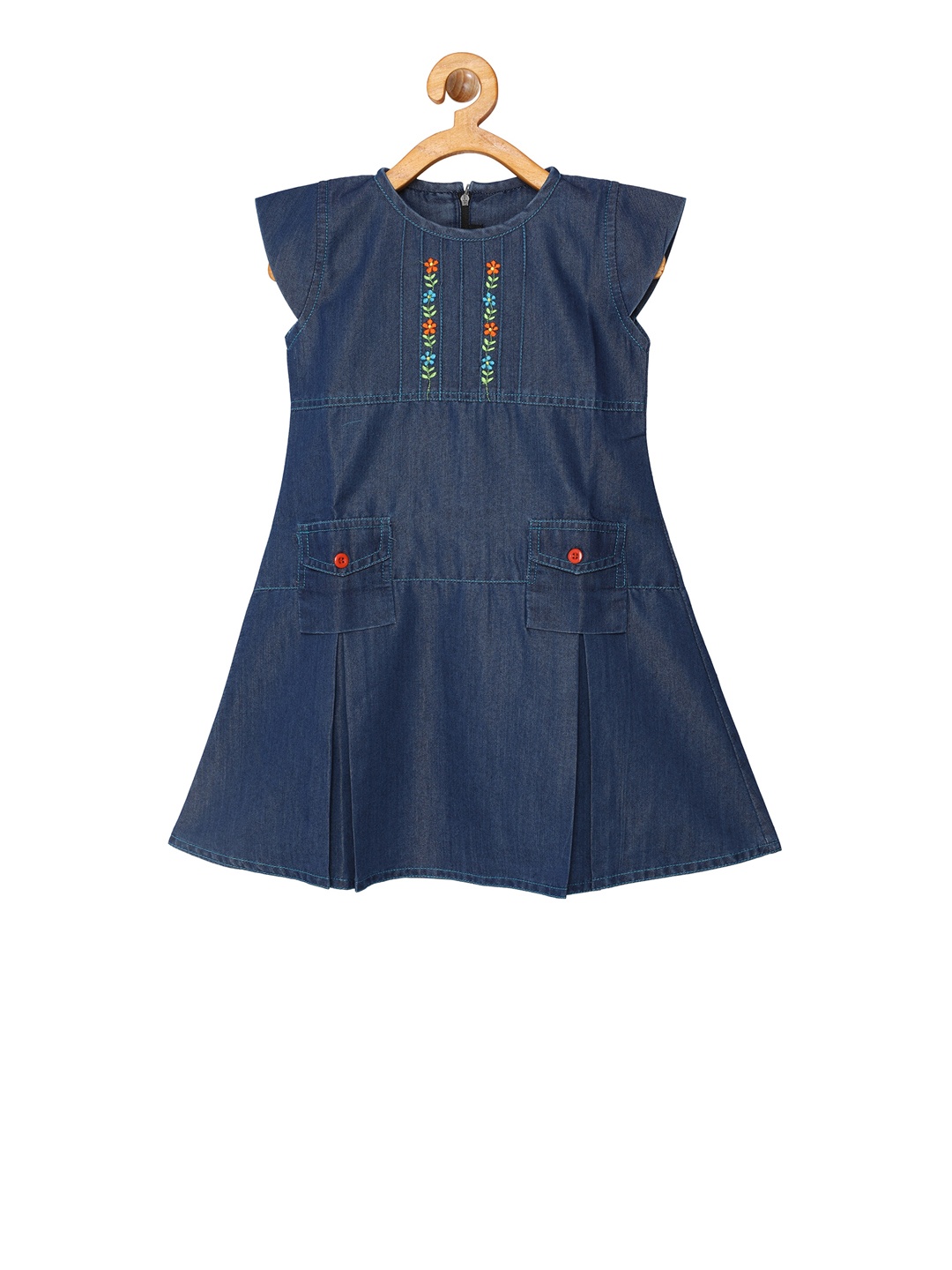 

La Bele Girls Blue Solid A-Line Dress
