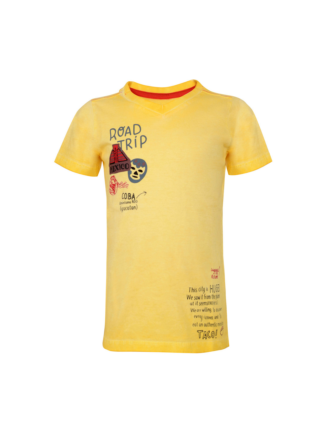 

TALES & STORIES Boys Yellow Printed Round Neck T-shirt