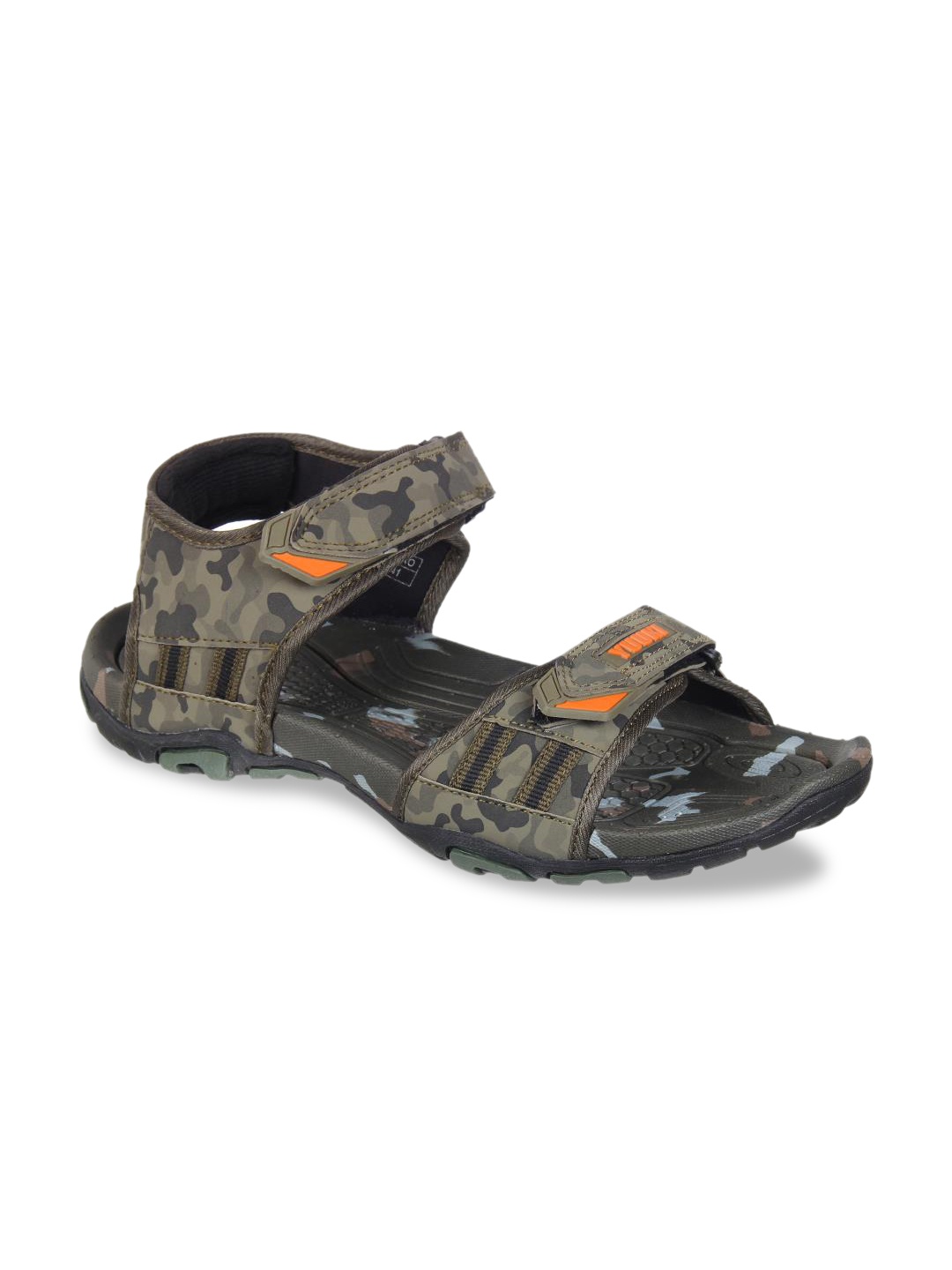 

Yuuki Men Olive Green & Black Sports Sandals