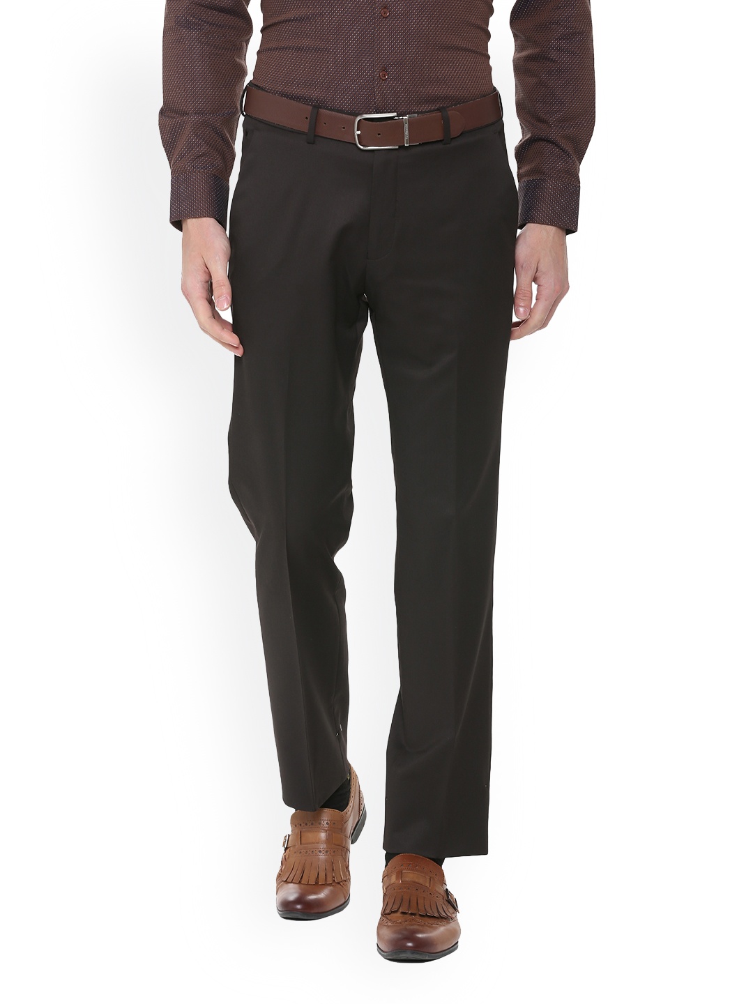 

Louis Philippe Men Grey Regular Fit Solid Formal Trousers