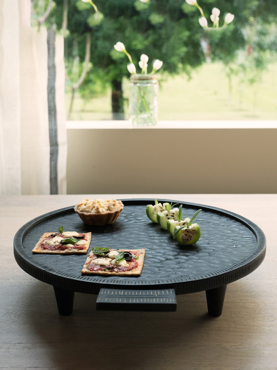 

ellementry Black Solid Wood Platter