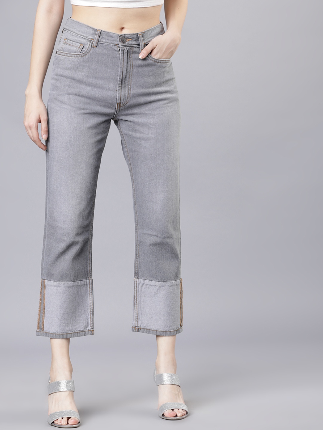 

Tokyo Talkies Women Grey Slim Fit Mid-Rise Clean Look Jeans