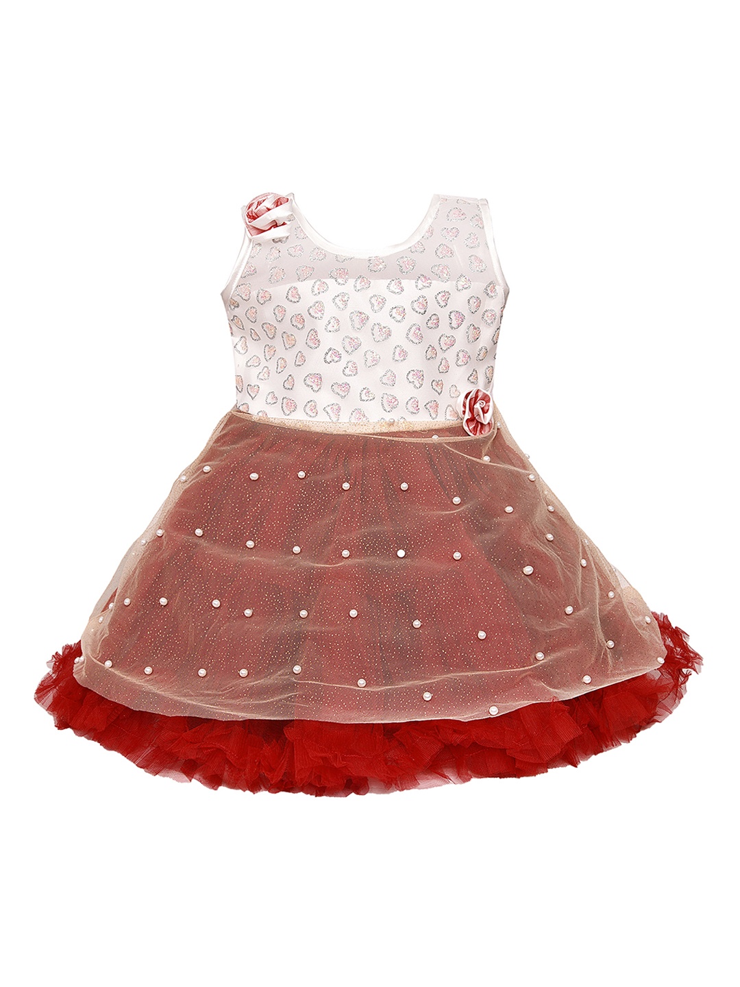 

Wish Karo Girls Maroon Embellished Fit and Flare Dress