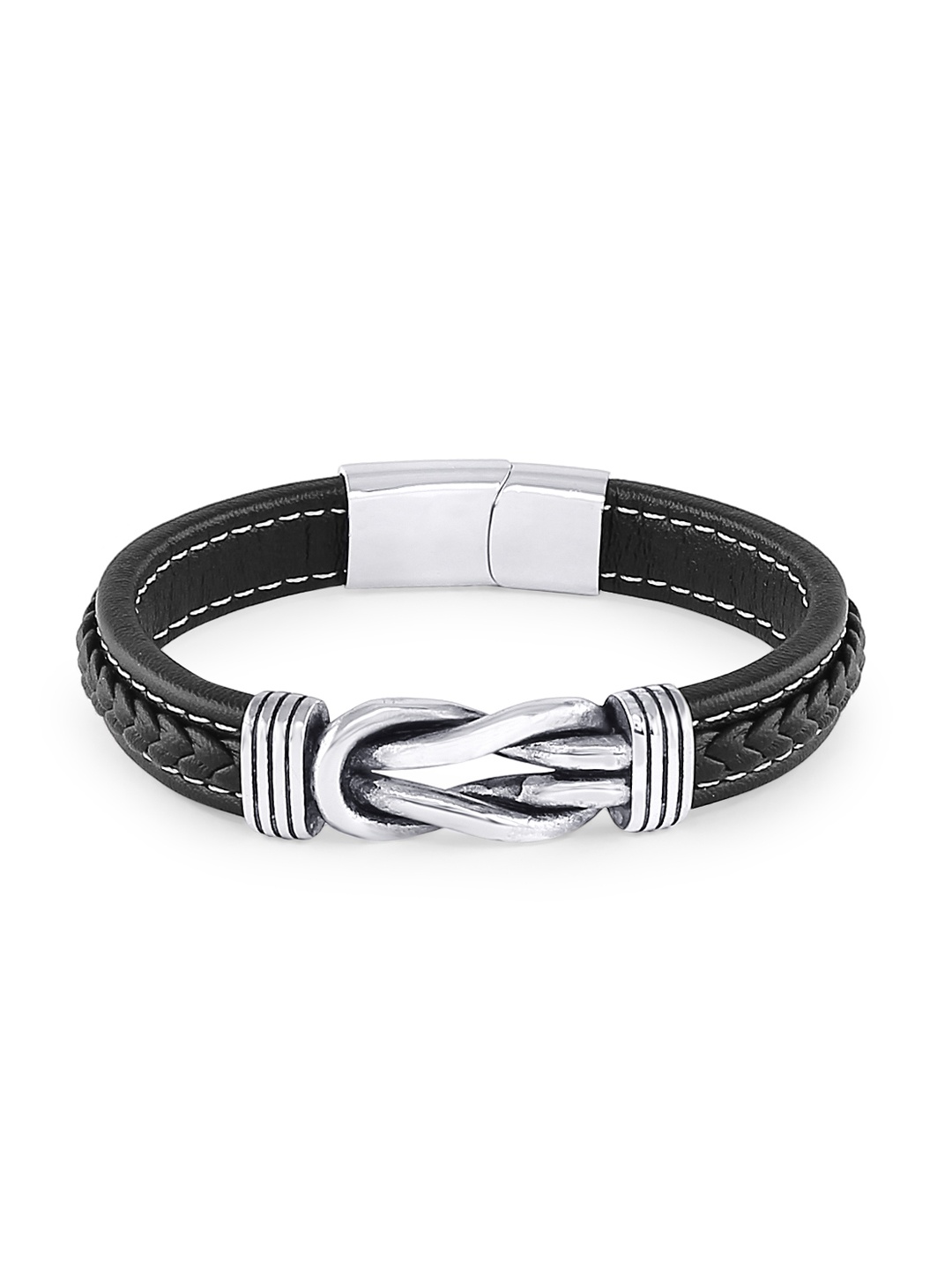 

bodha Black Leather Wraparound Bracelet
