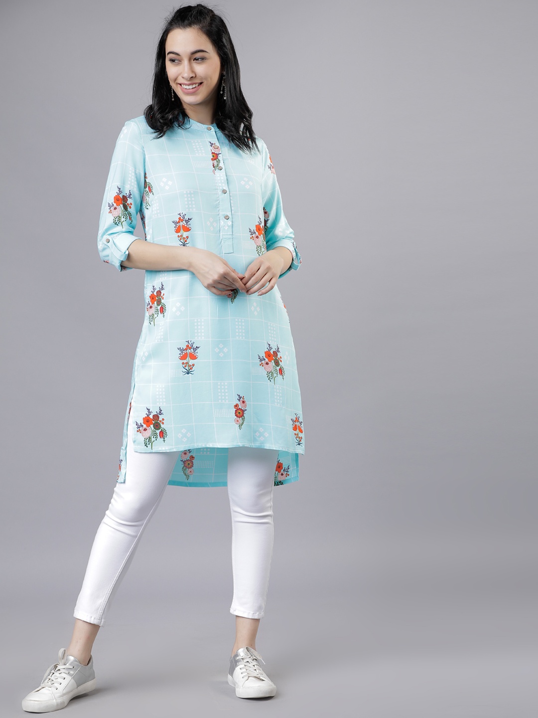 

Vishudh Women Blue Printed Tunic