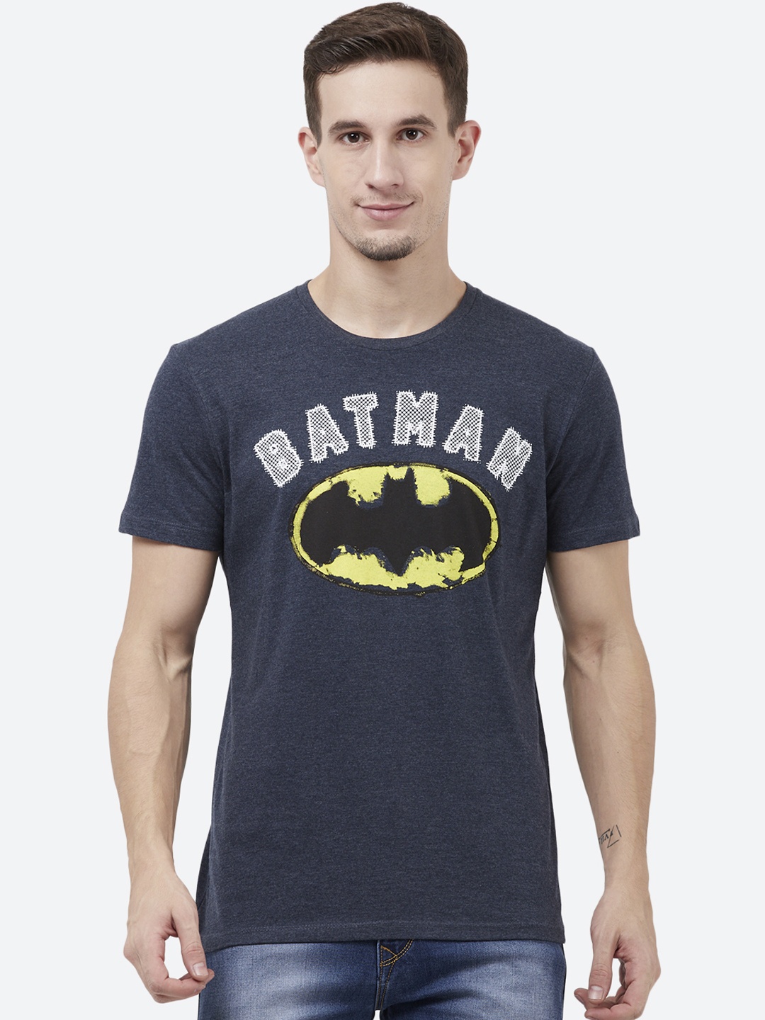 

Batman featured Navy Tshirt for Men, Blue