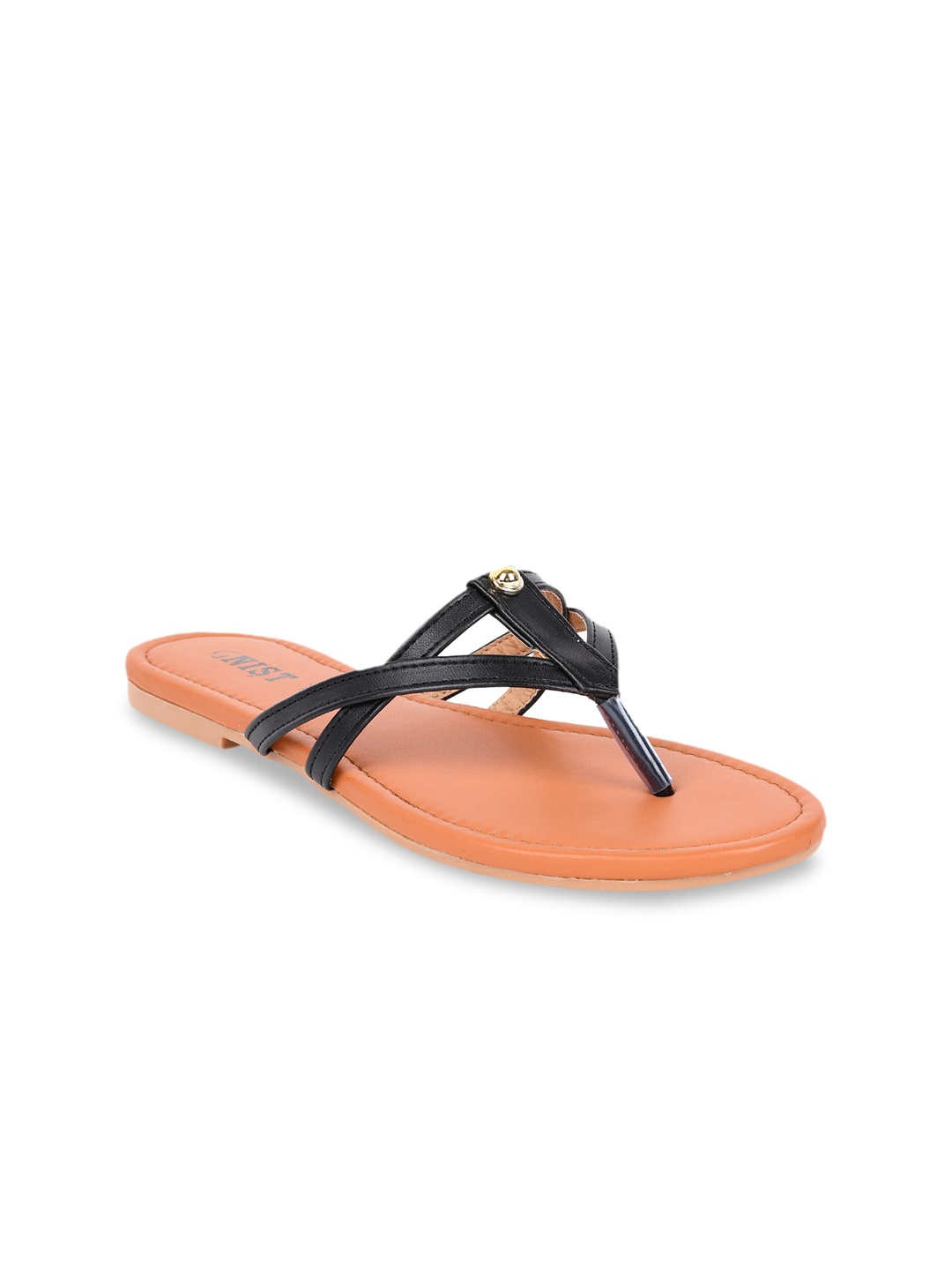 

GNIST Women Black Solid Open Toe Flats