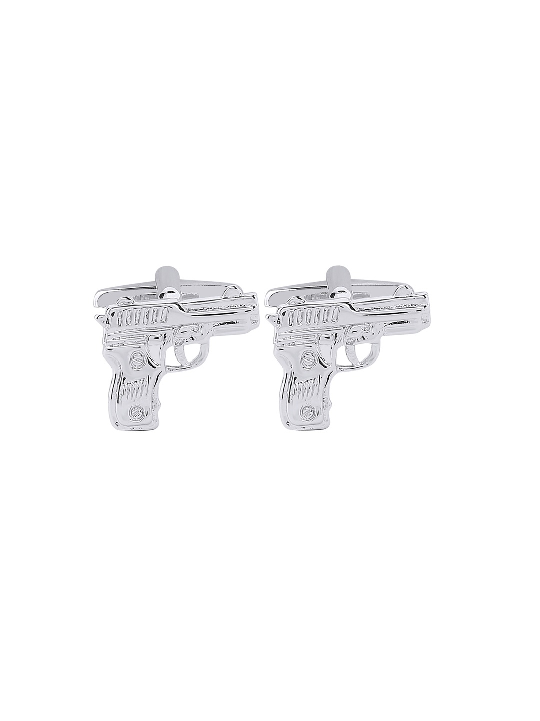 

bodha Silver-Toned Quirky Cufflinks