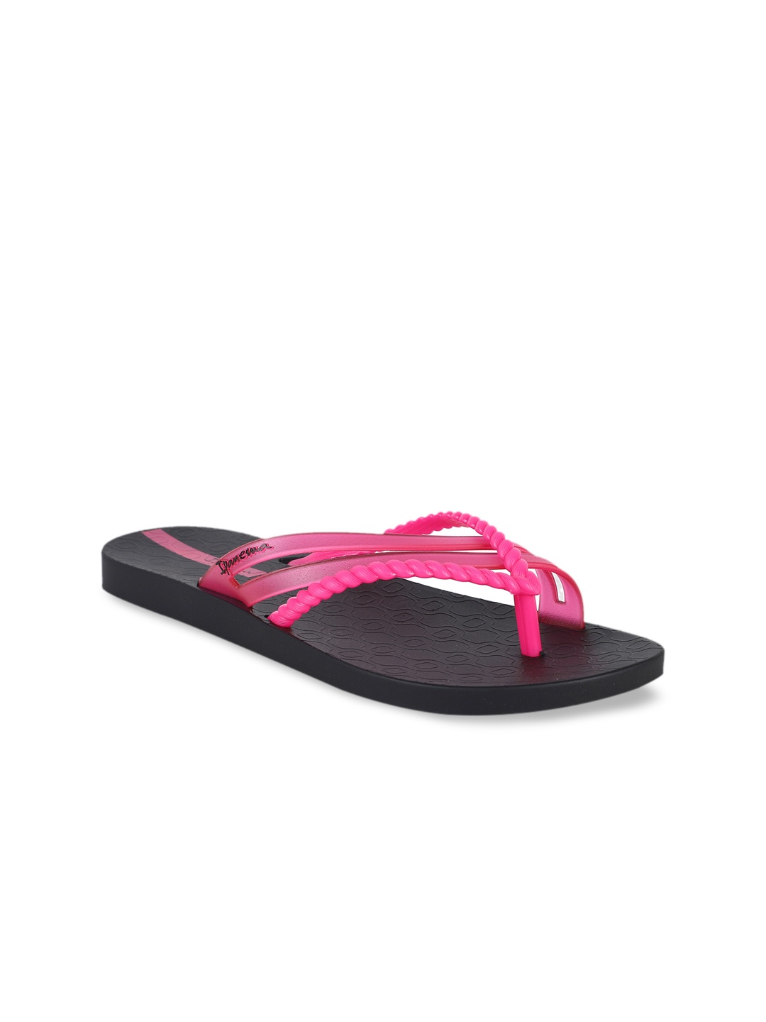 iPanema Women Pink & Black Printed Thong Flip-Flops
