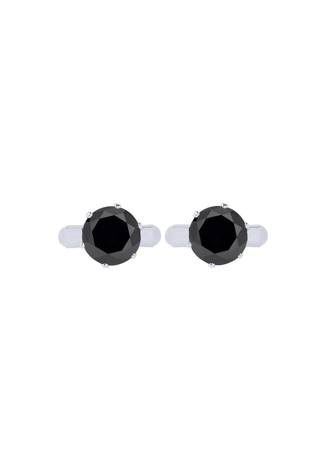 bodha Silver-Toned Round Cufflinks