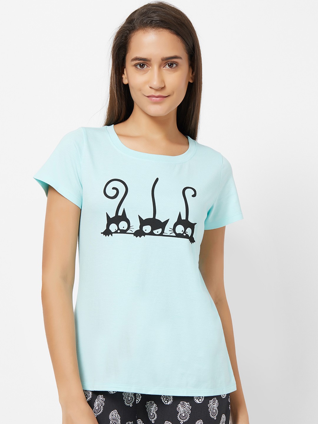 

SOIE Women Blue Printed Lounge T-shirt NT-120