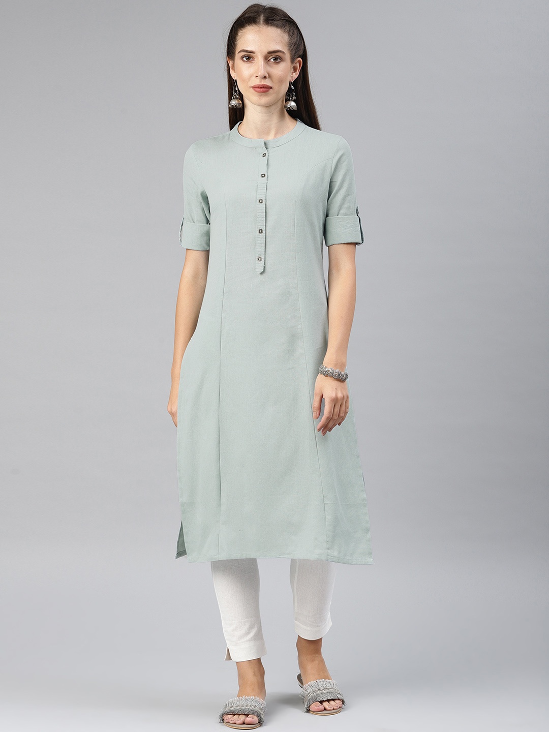 

Alena Women Blue Solid Straight Kurta