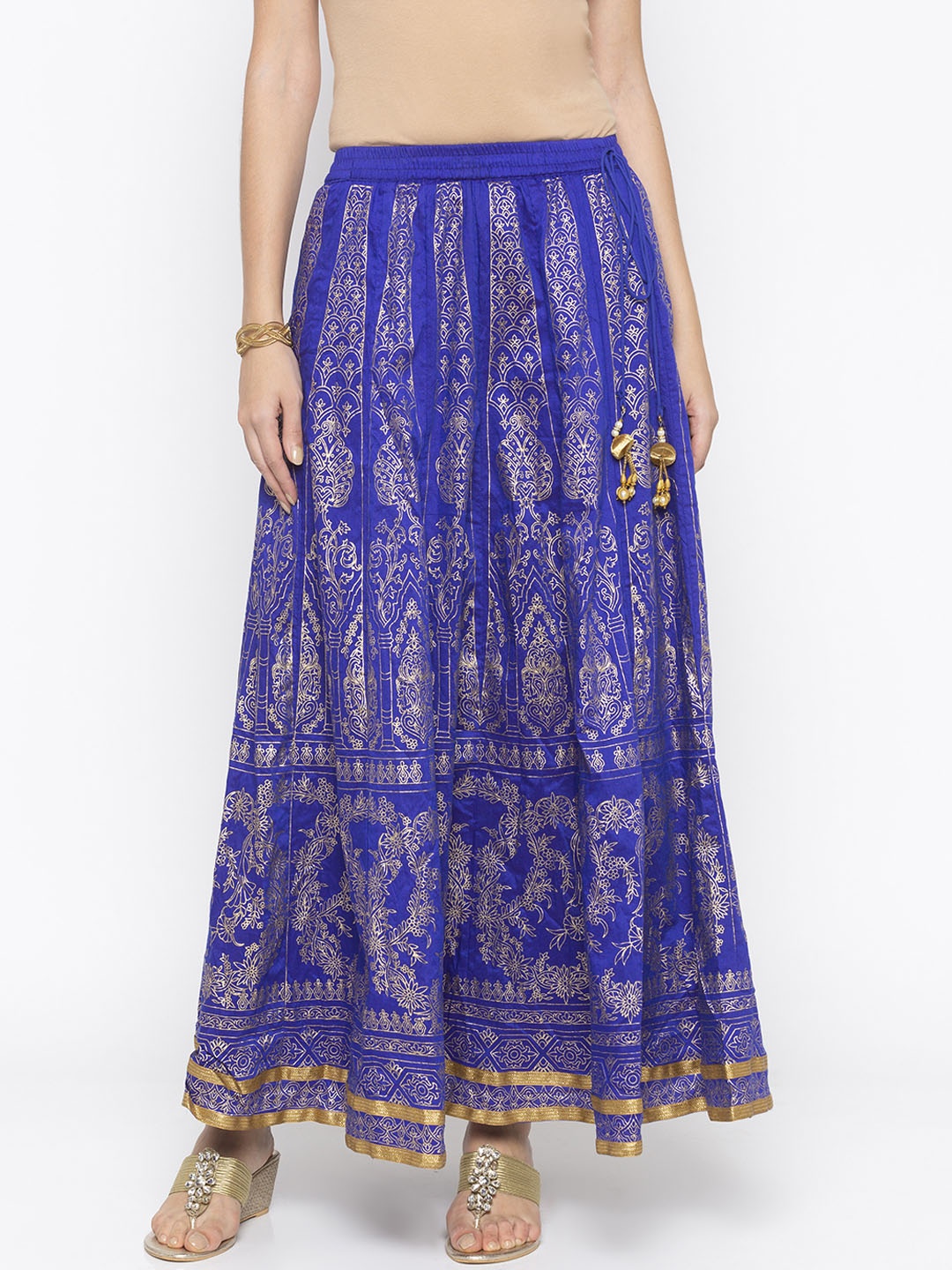 

Globus Women Blue Printed Flared Maxi Skirt