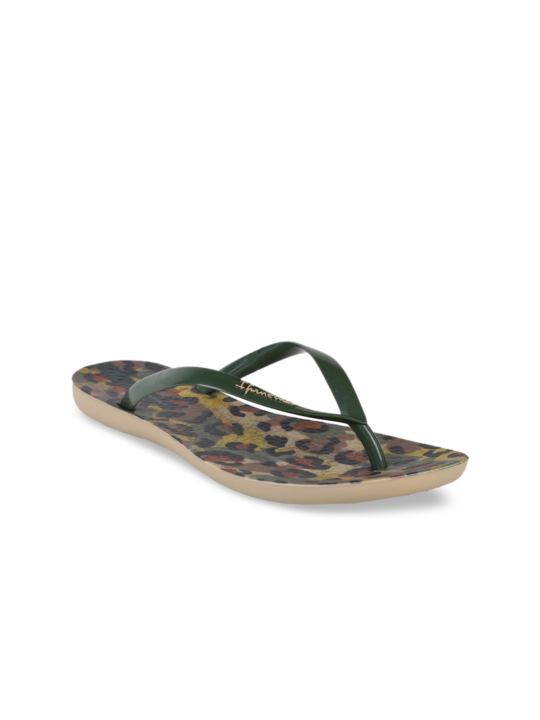

iPanema Women Beige & Green Printed Thong Flip-Flops