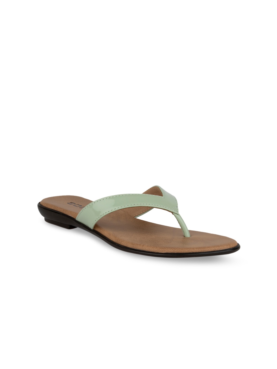 SOLES Women Green Solid Open Toe Flats