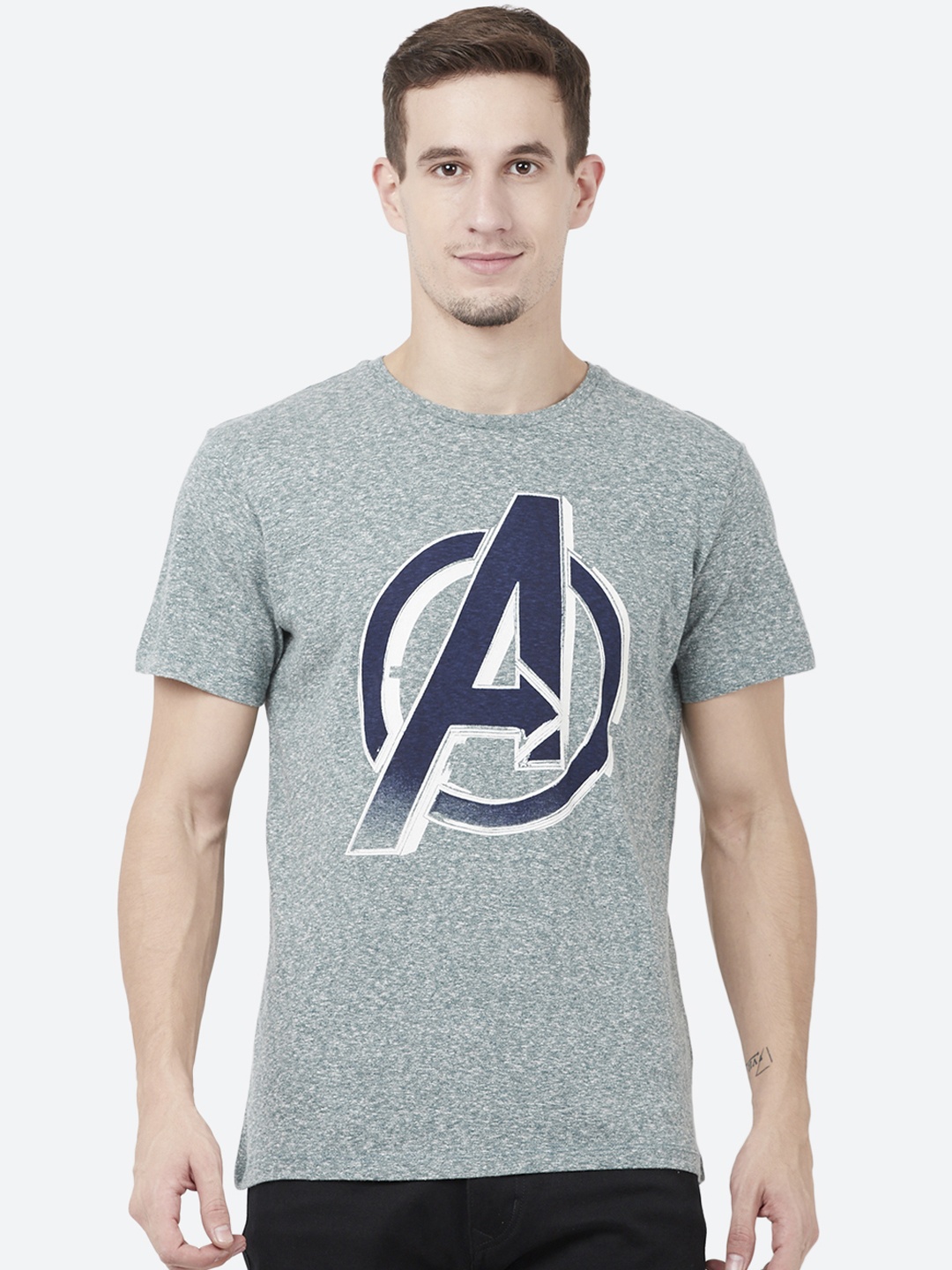 

Free Authority Men Green Avengers Printed Round Neck T-Shirt