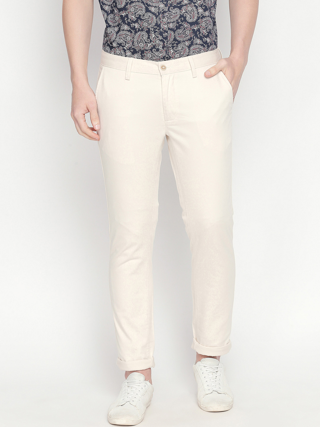 

Basics Men Beige Tapered Fit Solid Regular Trousers