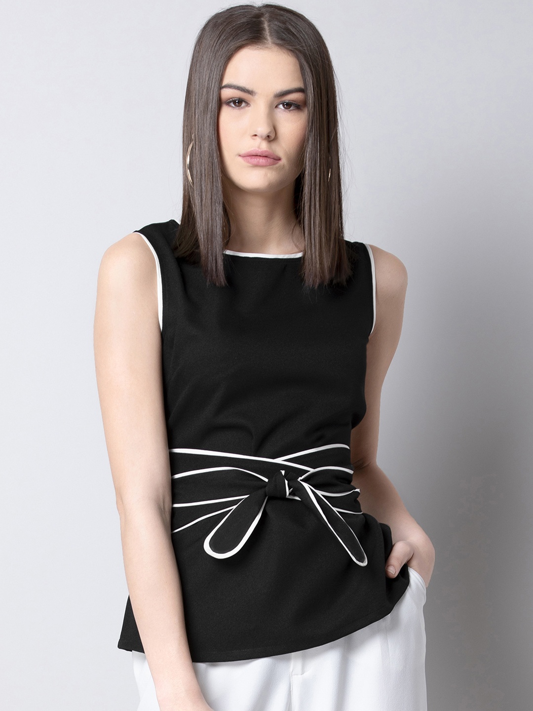 

FabAlley Women Black Solid Top