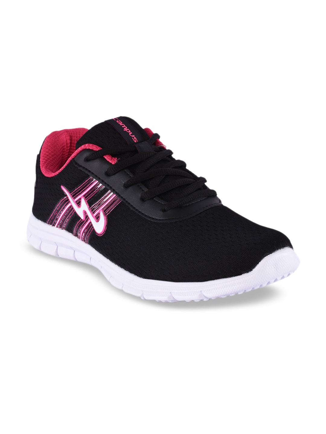 

Campus Women Black Mesh Running Shoes