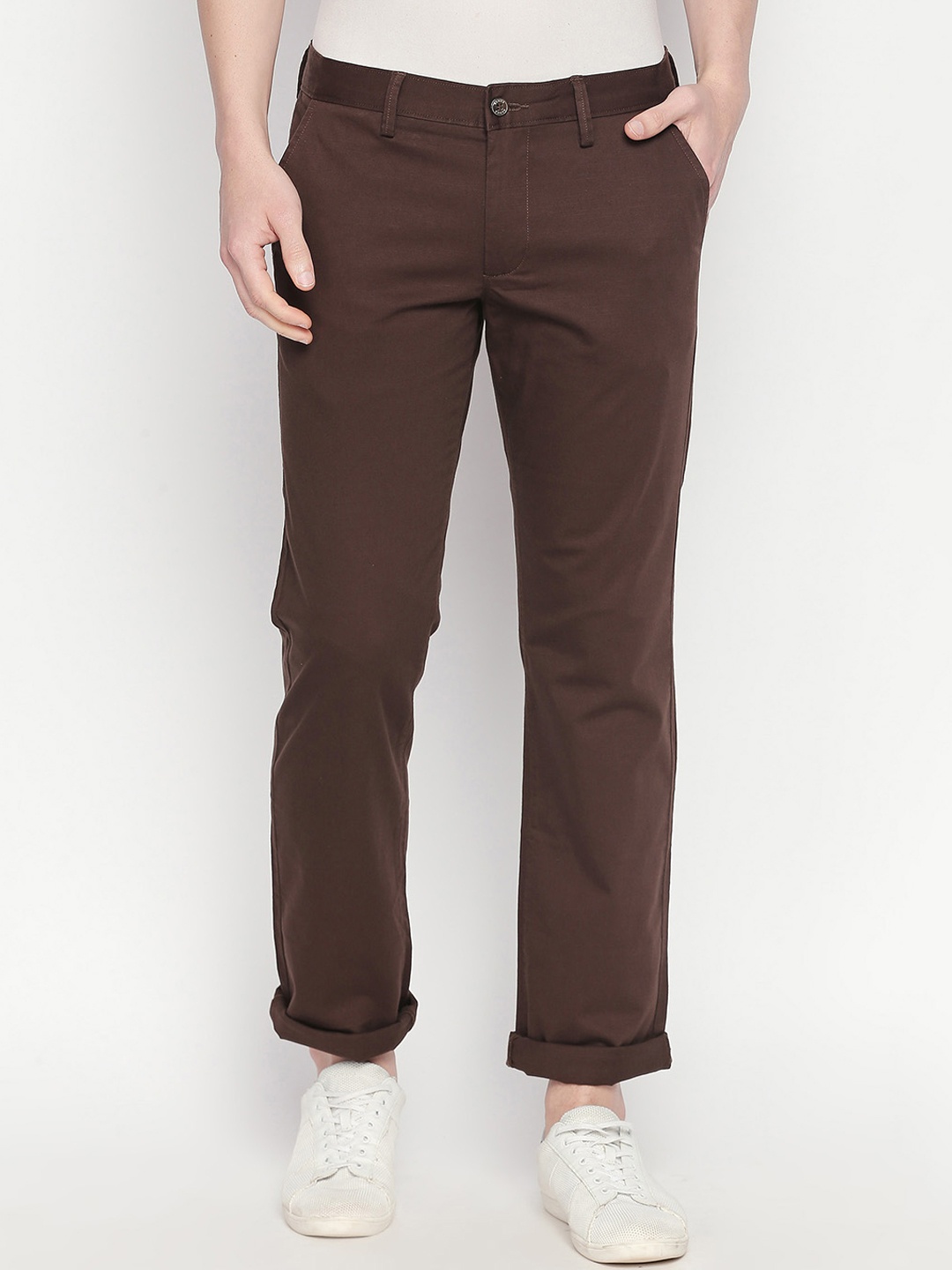 

Basics Men Coffee Brown Slim Fit Solid Regular Trousers