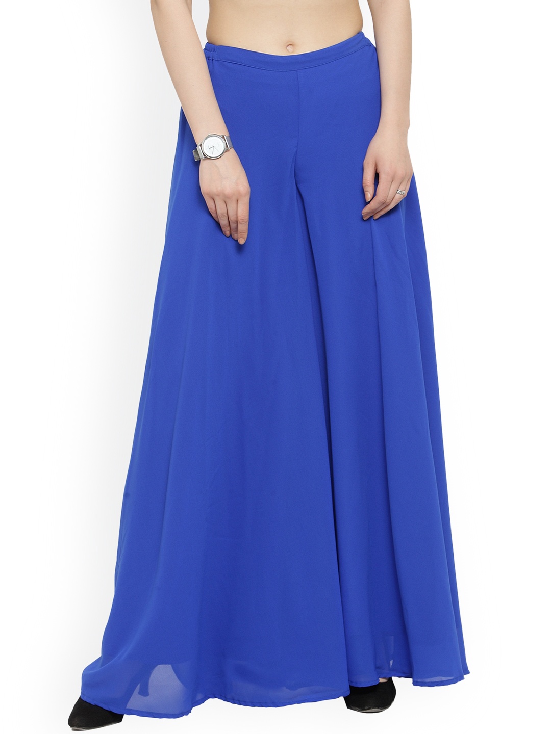 

Just Wow Women Blue Solid Flared Palazzos