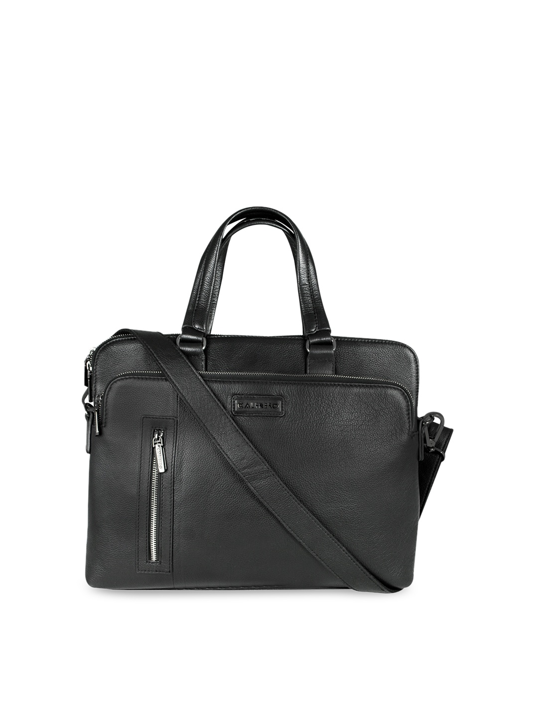 

CALFNERO Men Black Solid Genuine Leather Laptop Bag