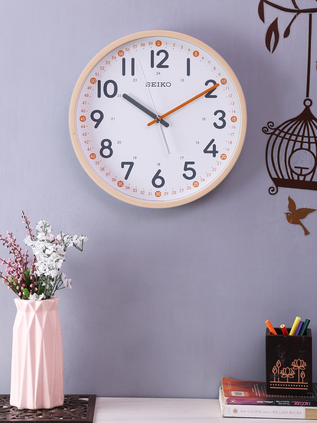 

SEIKO White Round Solid Analogue Wall Clock