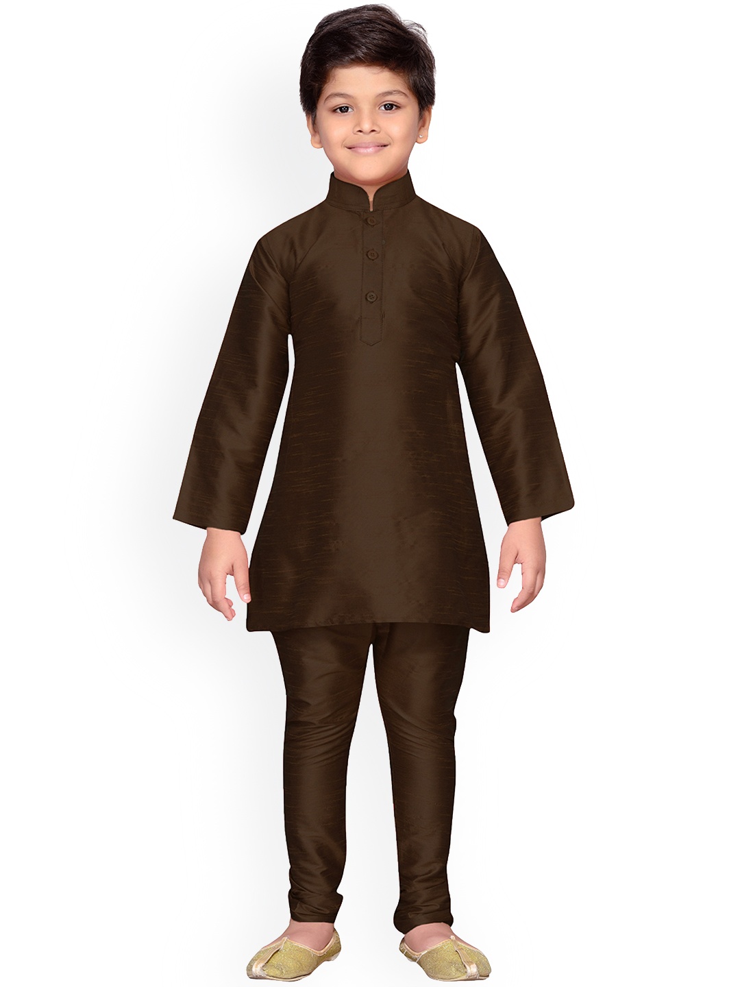 

Kidling Boys Brown Solid Kurta with Pyjamas