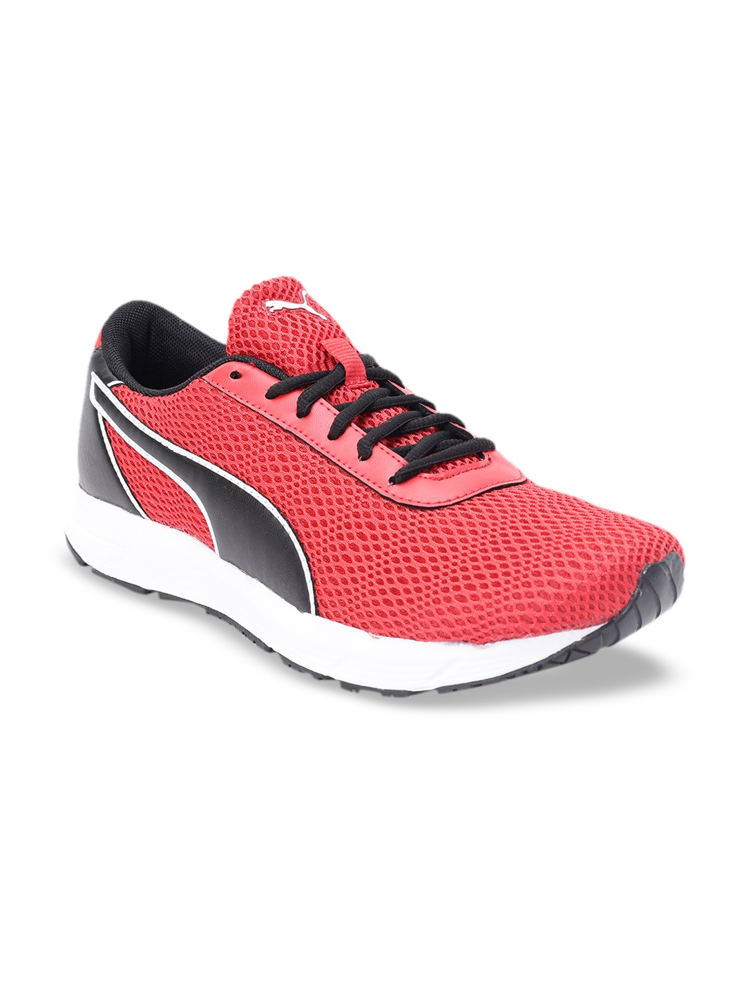 

Puma Men Red Mesh Mid-Top Running Metal Knit Shoes