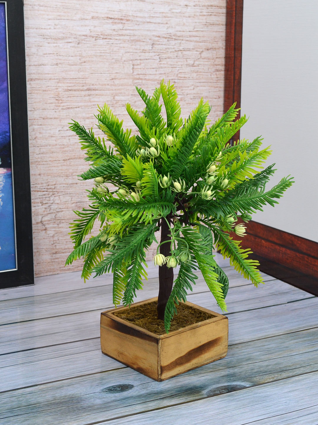 

Fancy Mart Green Artificial Coco Bonsai With Pot