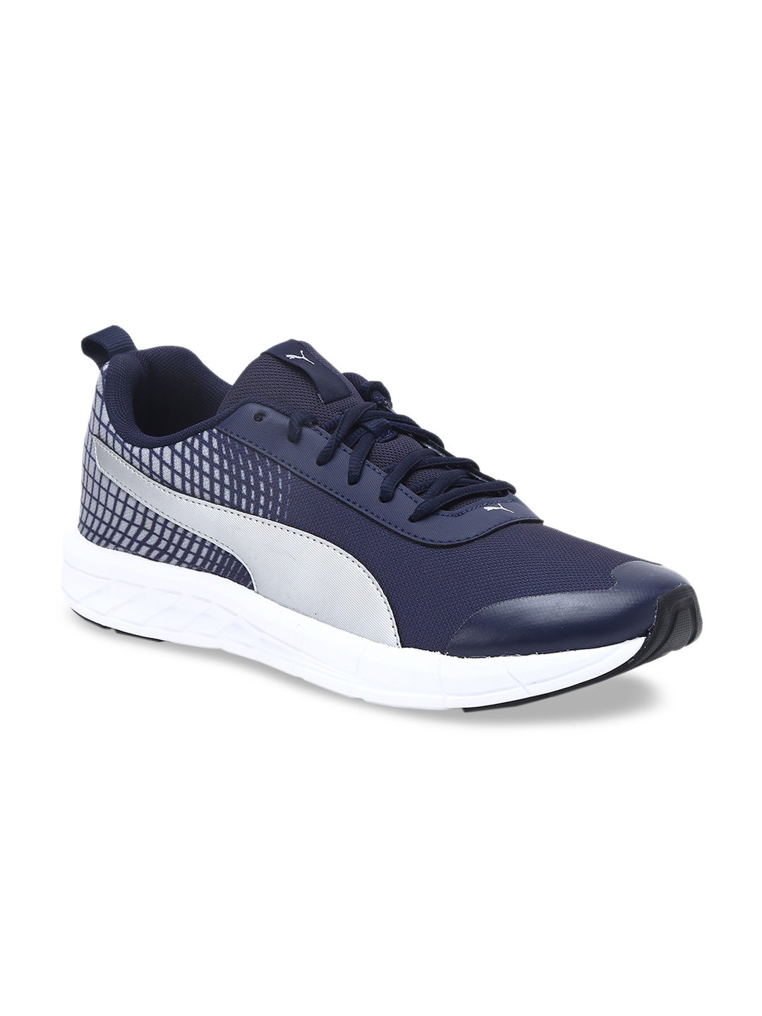 

Puma Men Navy Blue Mesh Supernal NU 2 Peacoat-Quarry Running Shoes