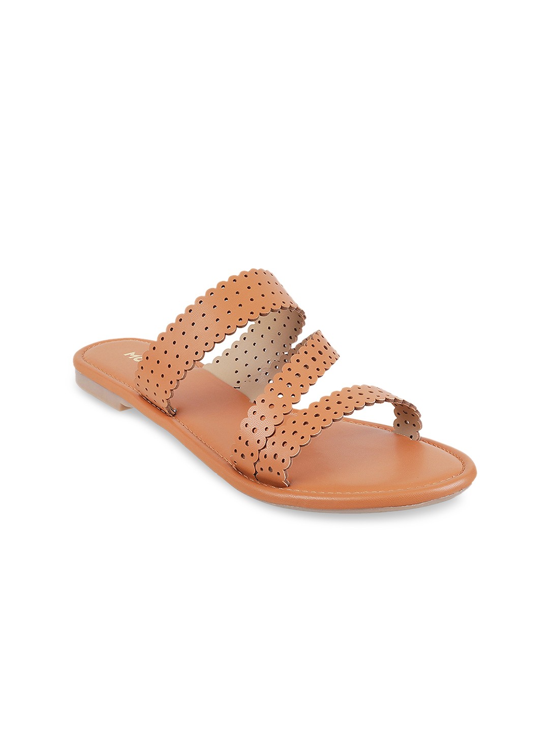 

Mochi Women Brown Solid Open Toe Flats