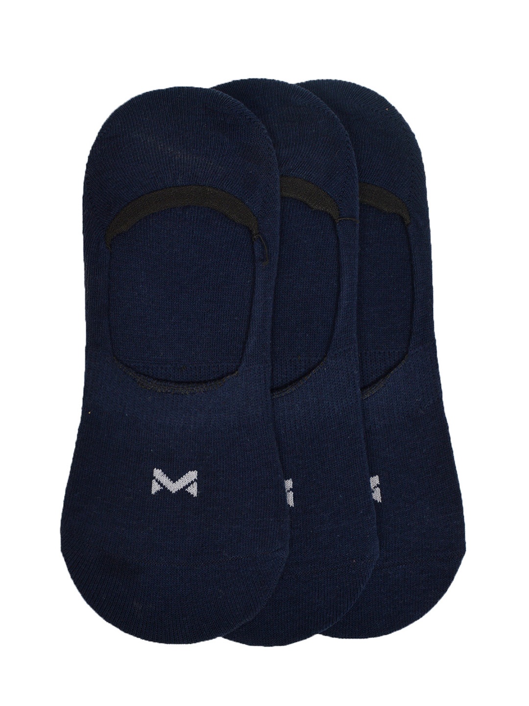 MARC Unisex Pack of 3 Navy Blue Solid Shoe Liners