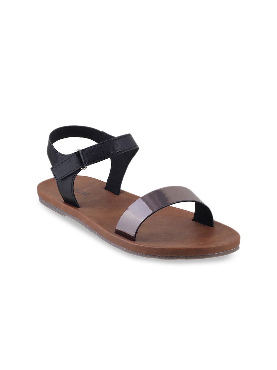 

Mochi Women Black Solid Open Toe Flats