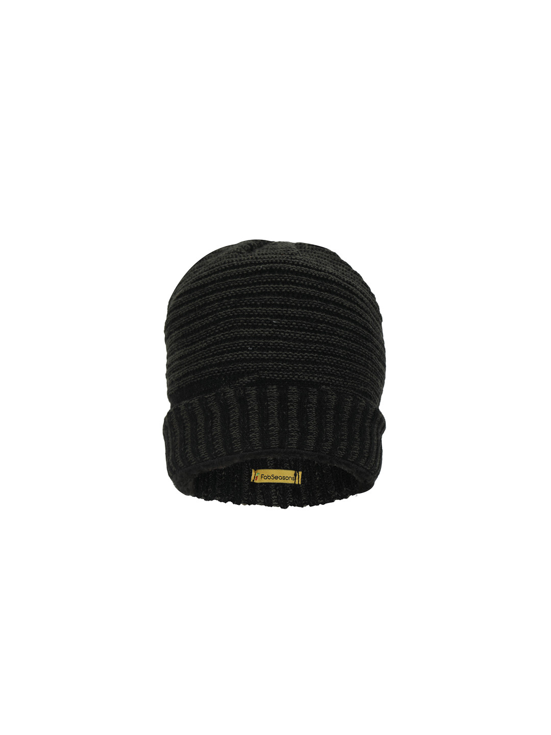 

FabSeasons Unisex Green & Black Self Design Beanie