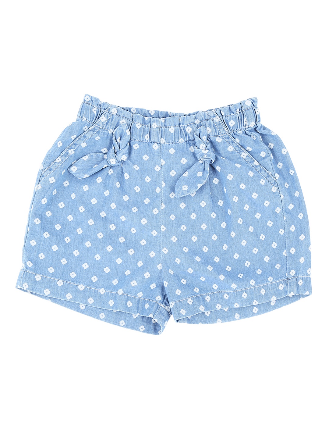

Pantaloons Infants Girls Blue Printed Regular Fit Regular Shorts