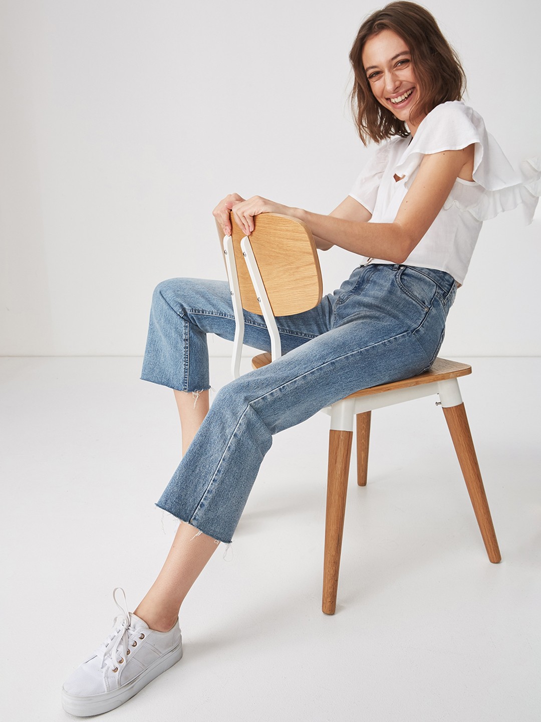 

COTTON ON Women White Solid Crop Top