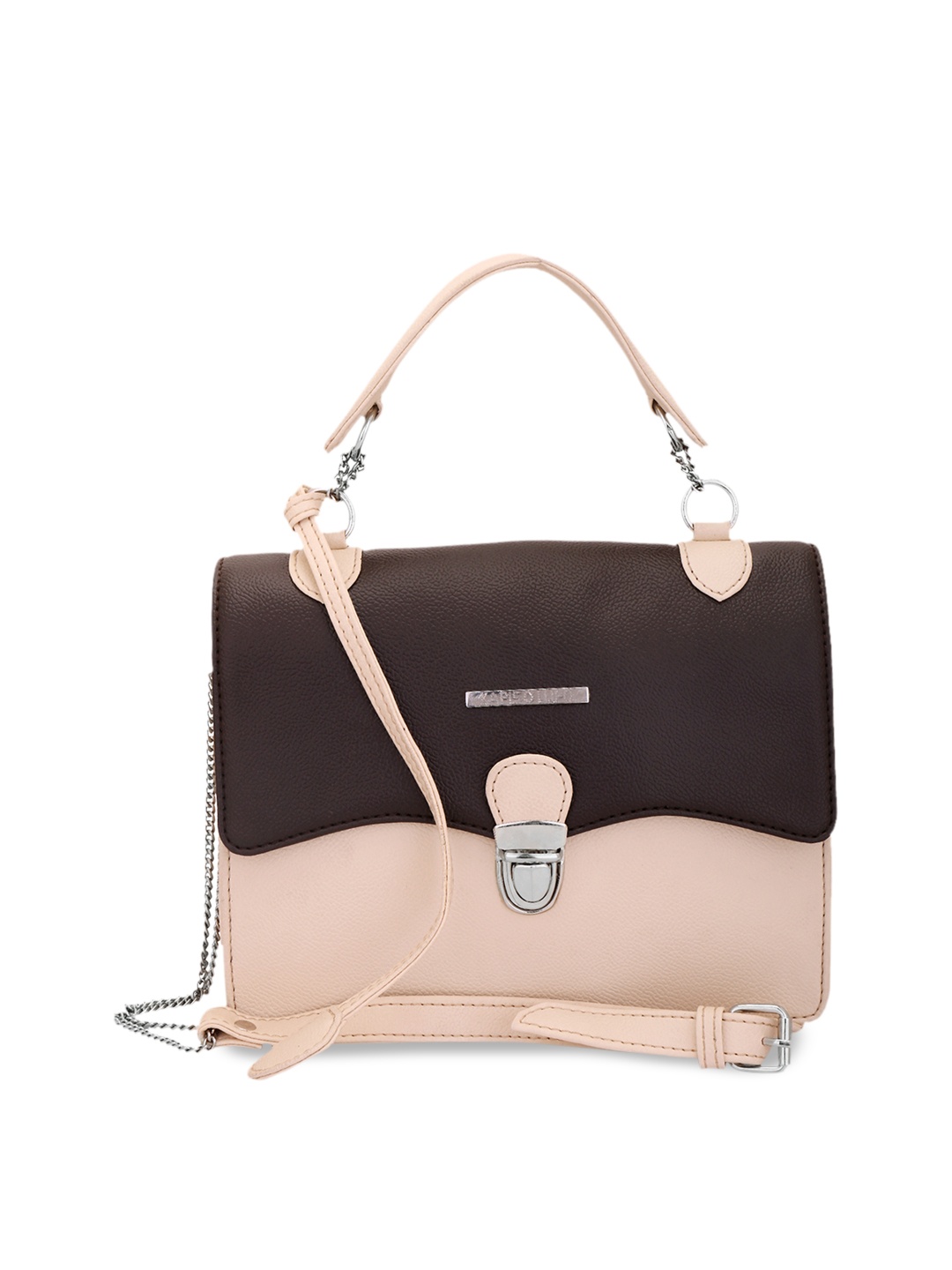 

Lapis O Lupo Brown & Pink Colourblocked Satchel