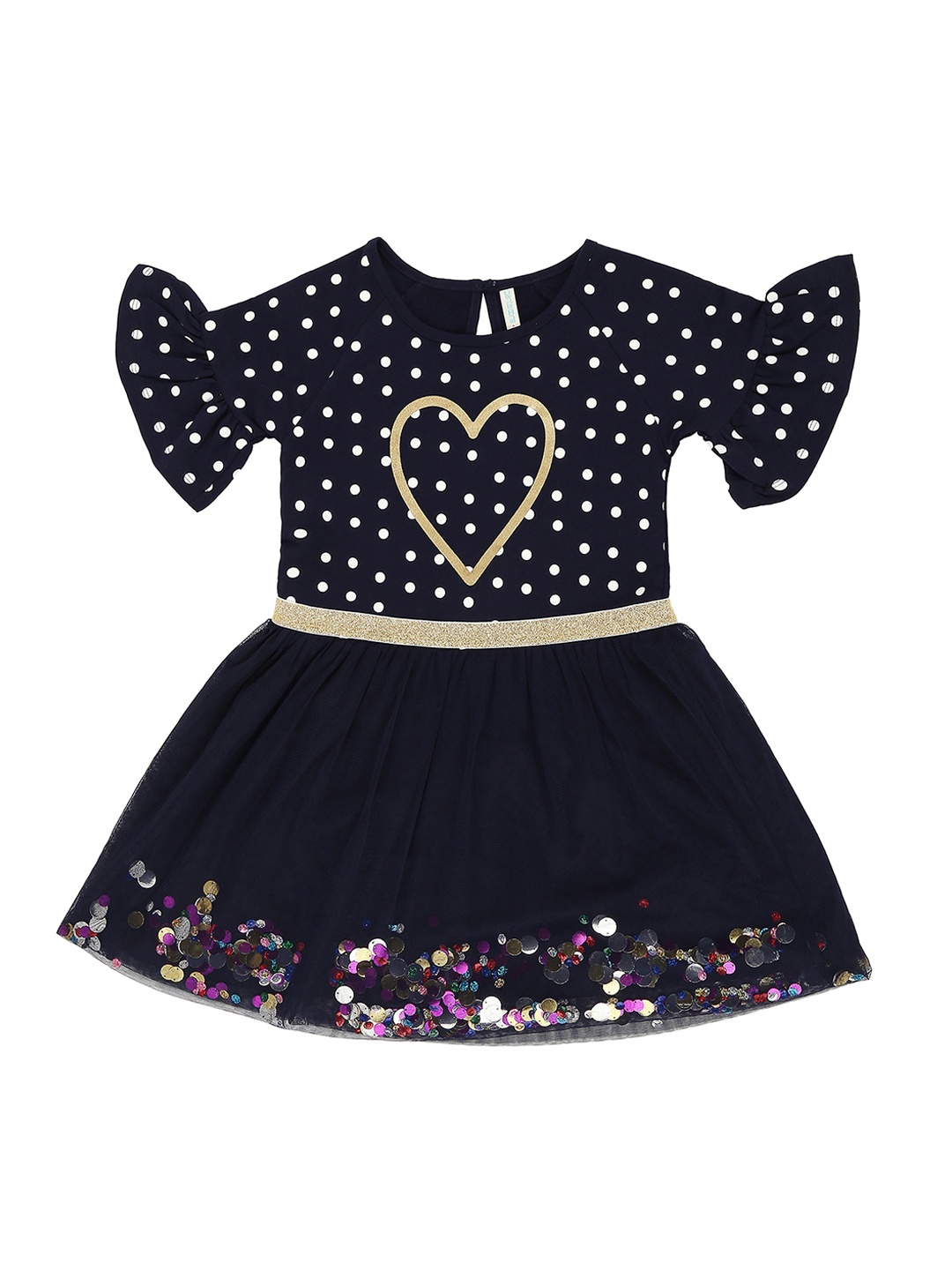 

Pantaloons Junior Girls Navy Blue Fit and Flare Dress