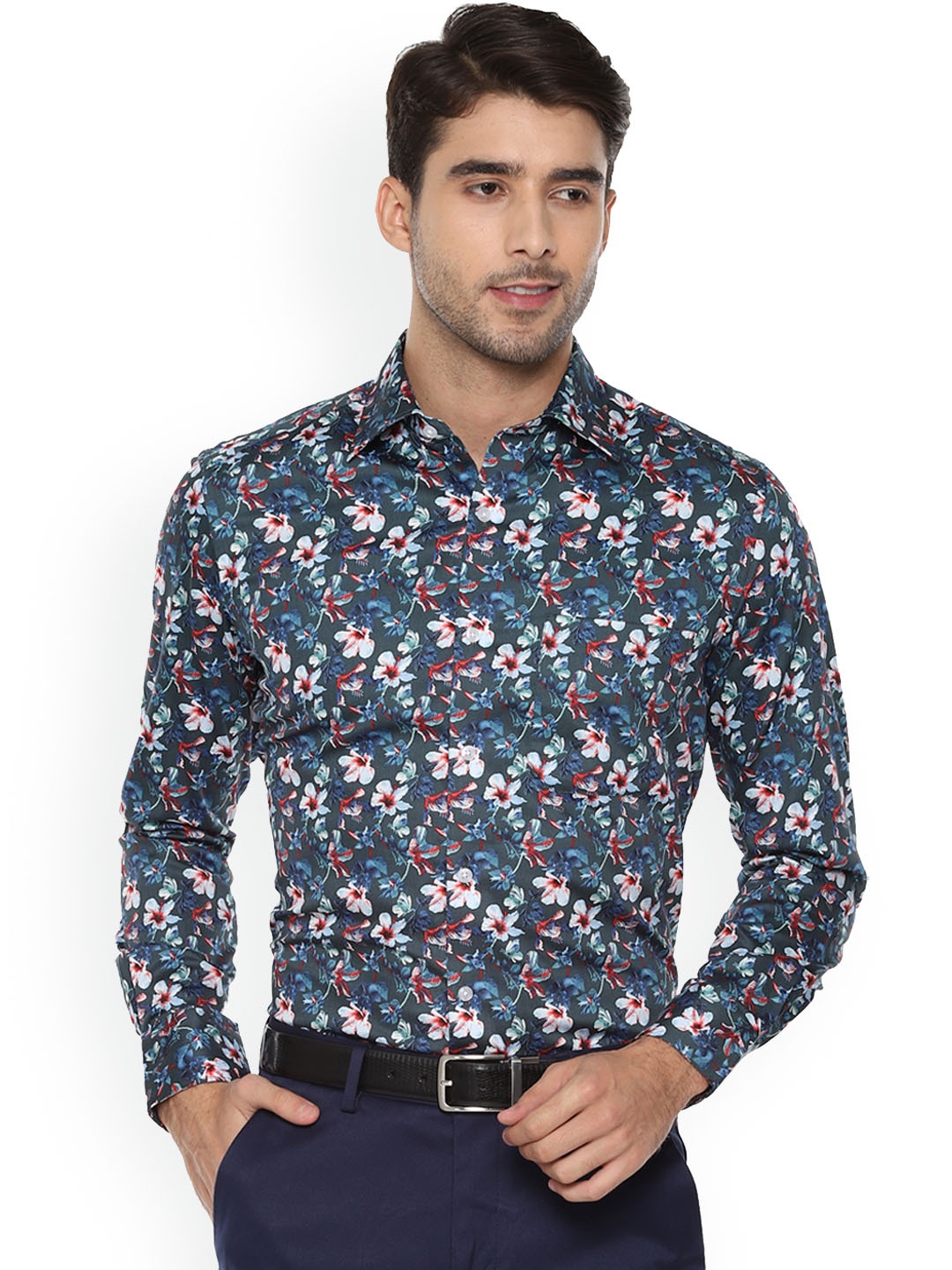 

Louis Philippe Men Multicoloured Regular Fit Printed Casual Shirt, Multi