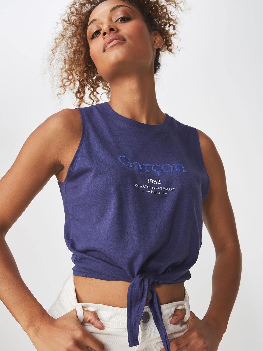 

COTTON ON Women Blue Printed Round Neck T-shirt